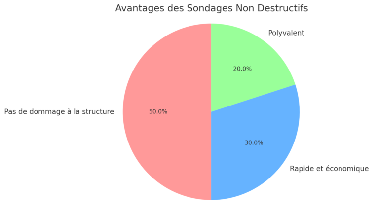 Diagramme en camabert montre les principaux avantages des sondages non destructifs