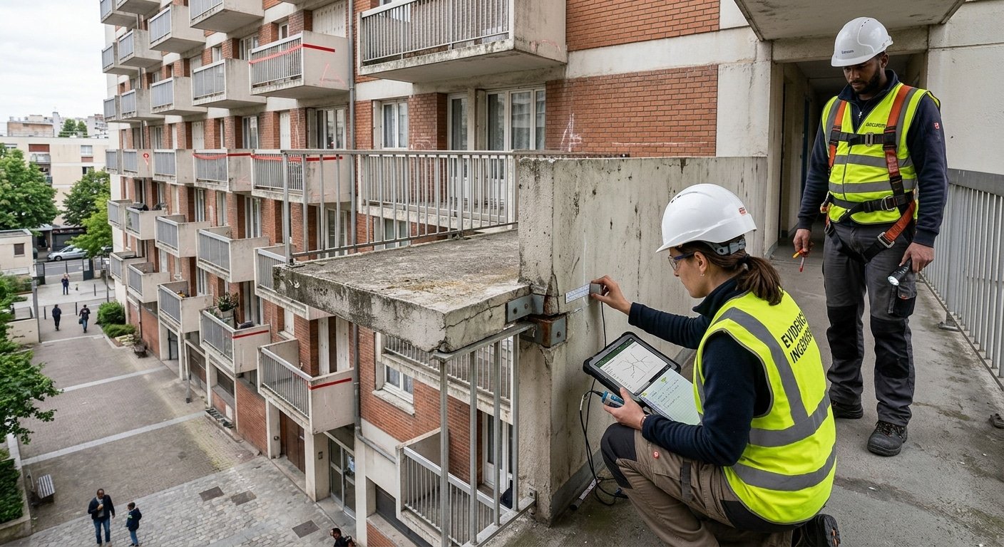 Balcons, loggias et coursives : sécuriser les éléments en porte-à-faux par un diagnostic ciblé ferdetec