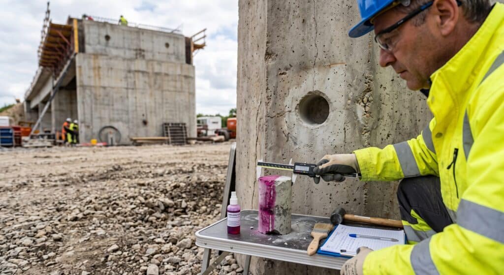 Carbonatation du béton : comment mesurer la profondeur sur site ? ferdetec