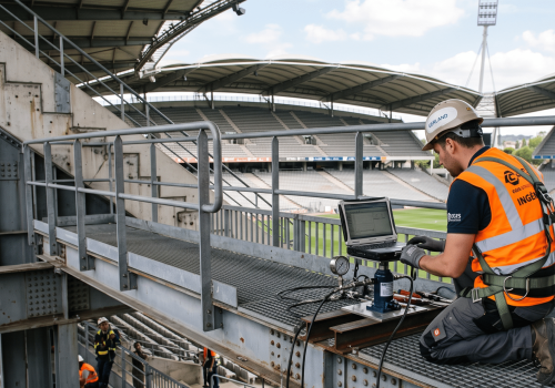 Vérification de la capacité portante d’une plateforme métallique existante au stade de Gerland, Ferdetec