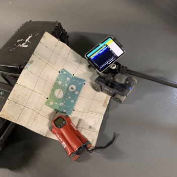 vue et preparation d'un sondage de structure avant prise de mesure par ferroscan