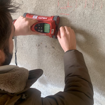 Prise des mesure des armatures d'acier par Ferroscan par Entreprise Ferdetec